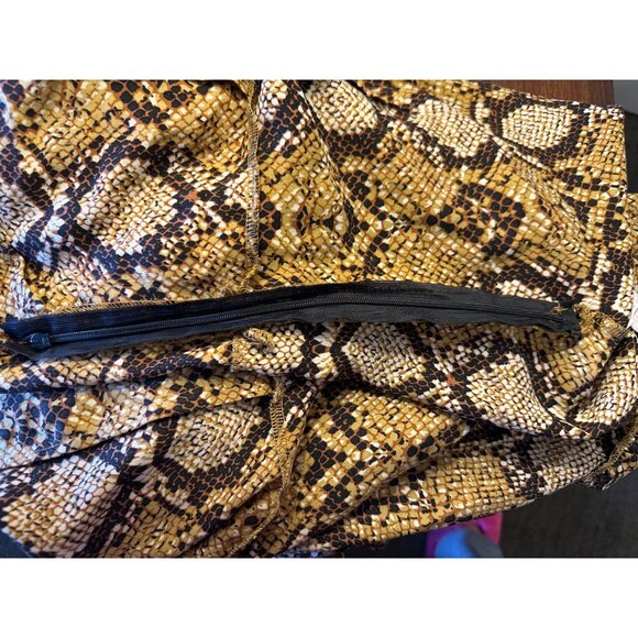 Boohoo Snakeskin Print Ruffle Mini Dress Long Sleeve Bold Party Fashion Look - Picture 13 of 15